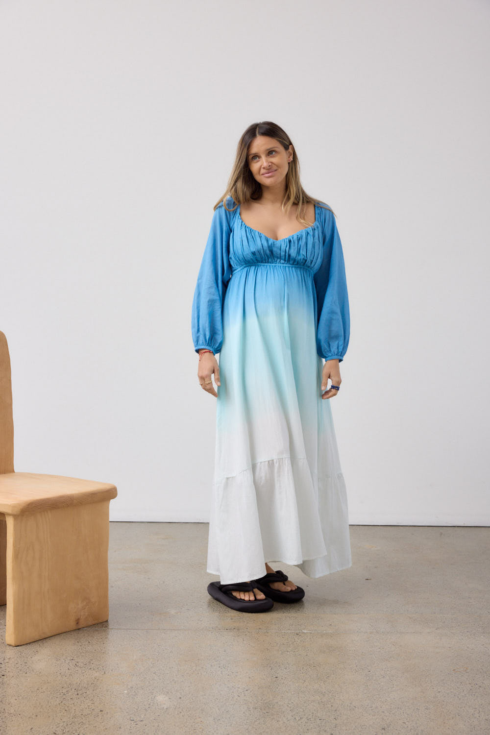 Citra Bell Sleeve Dip Dye Dress