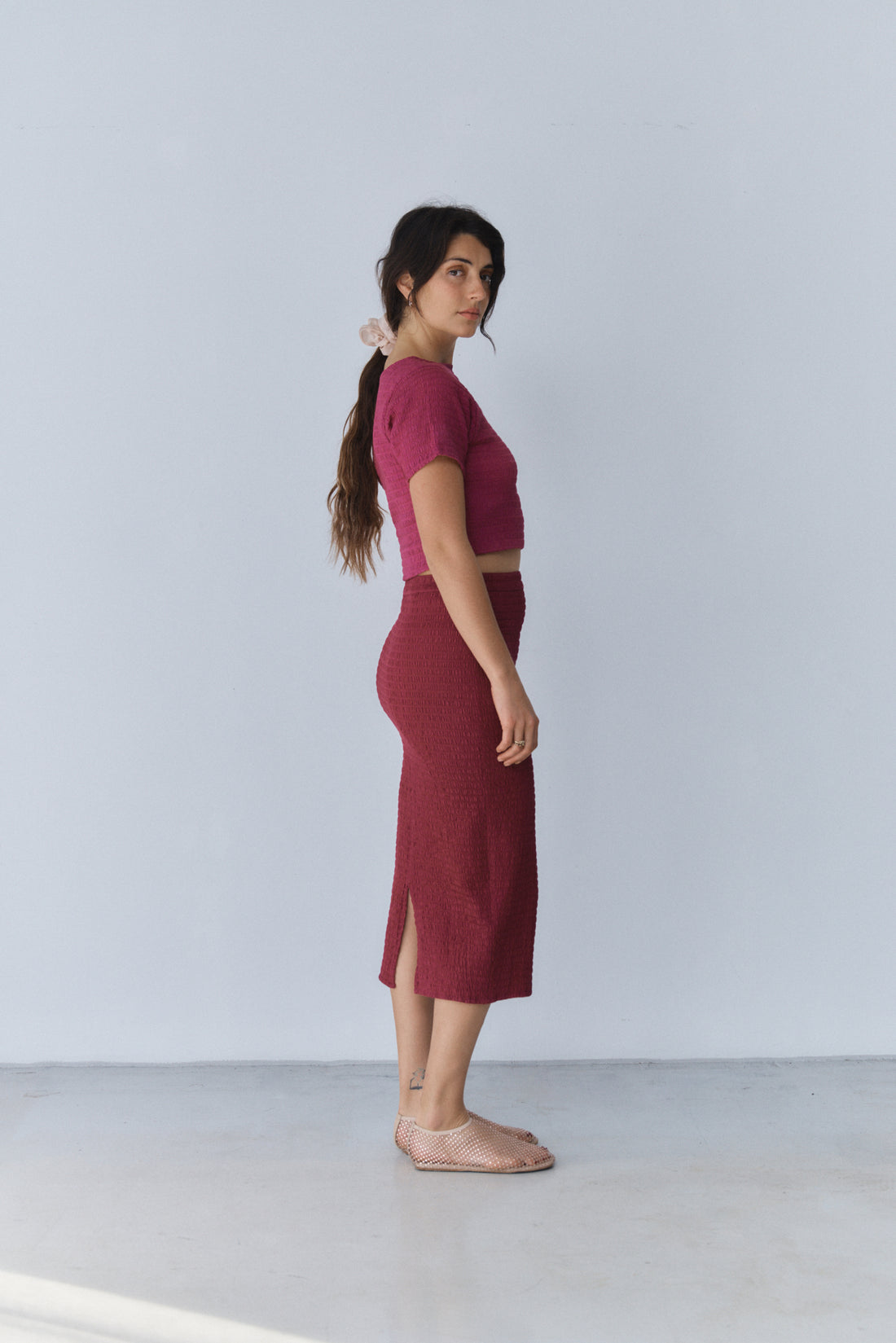 Asri Ruched Column Skirt