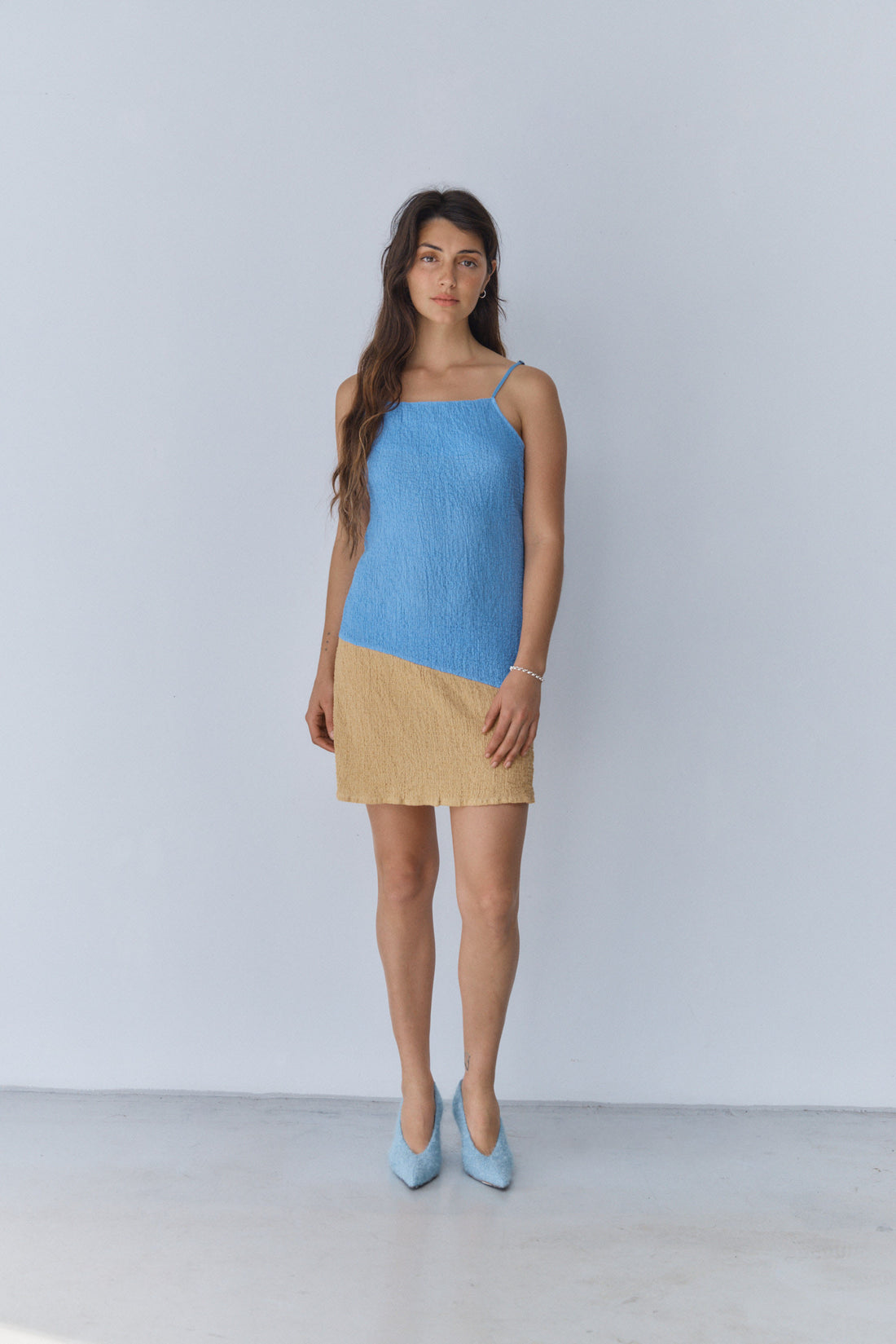 Endah Cotton Crinkle Mini Dress