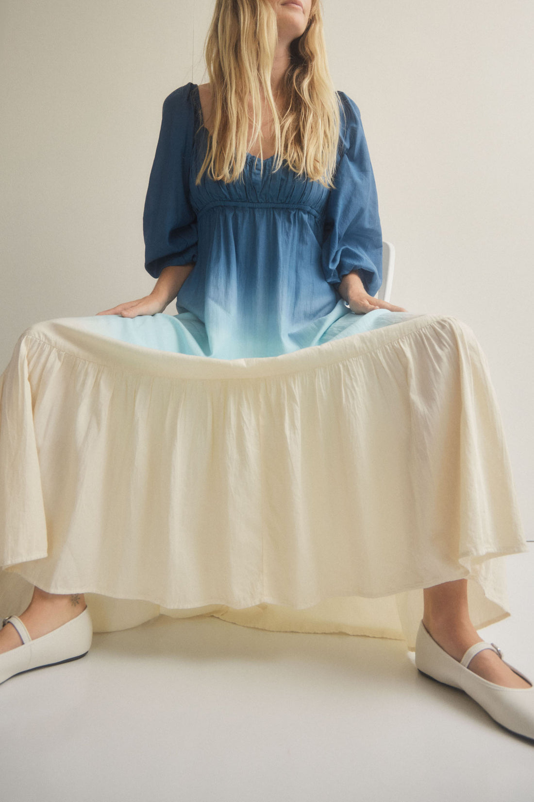 Citra Bell Sleeve Dip Dye Dress