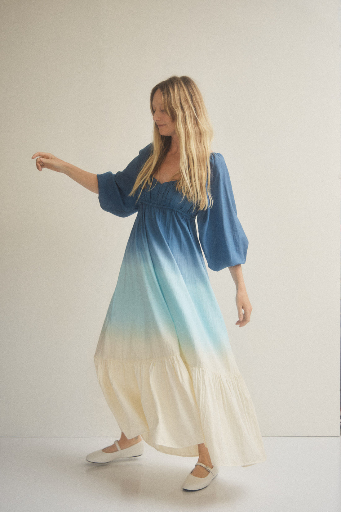 Citra Bell Sleeve Dip Dye Dress