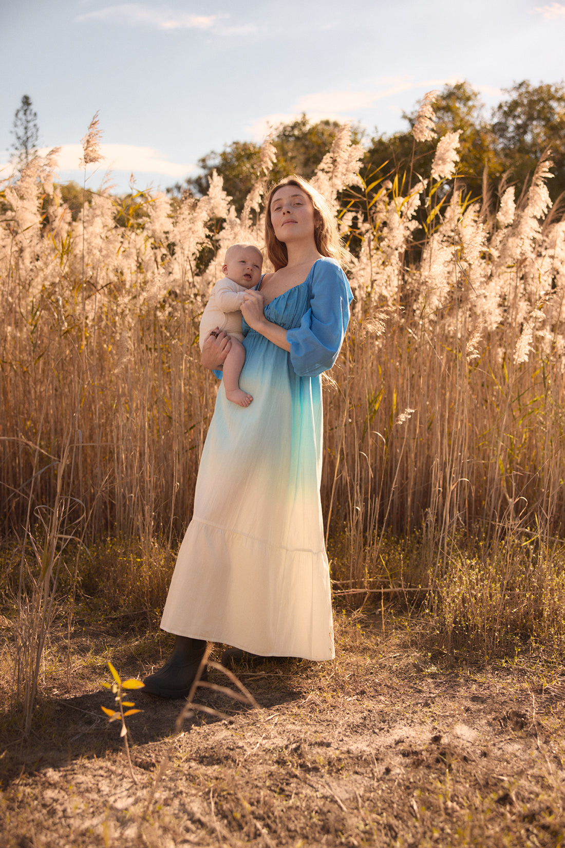 Citra Bell Sleeve Dip Dye Dress