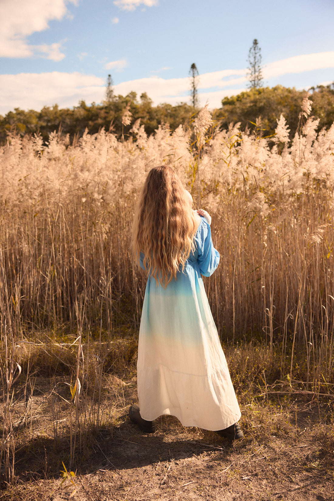 Citra Bell Sleeve Dip Dye Dress