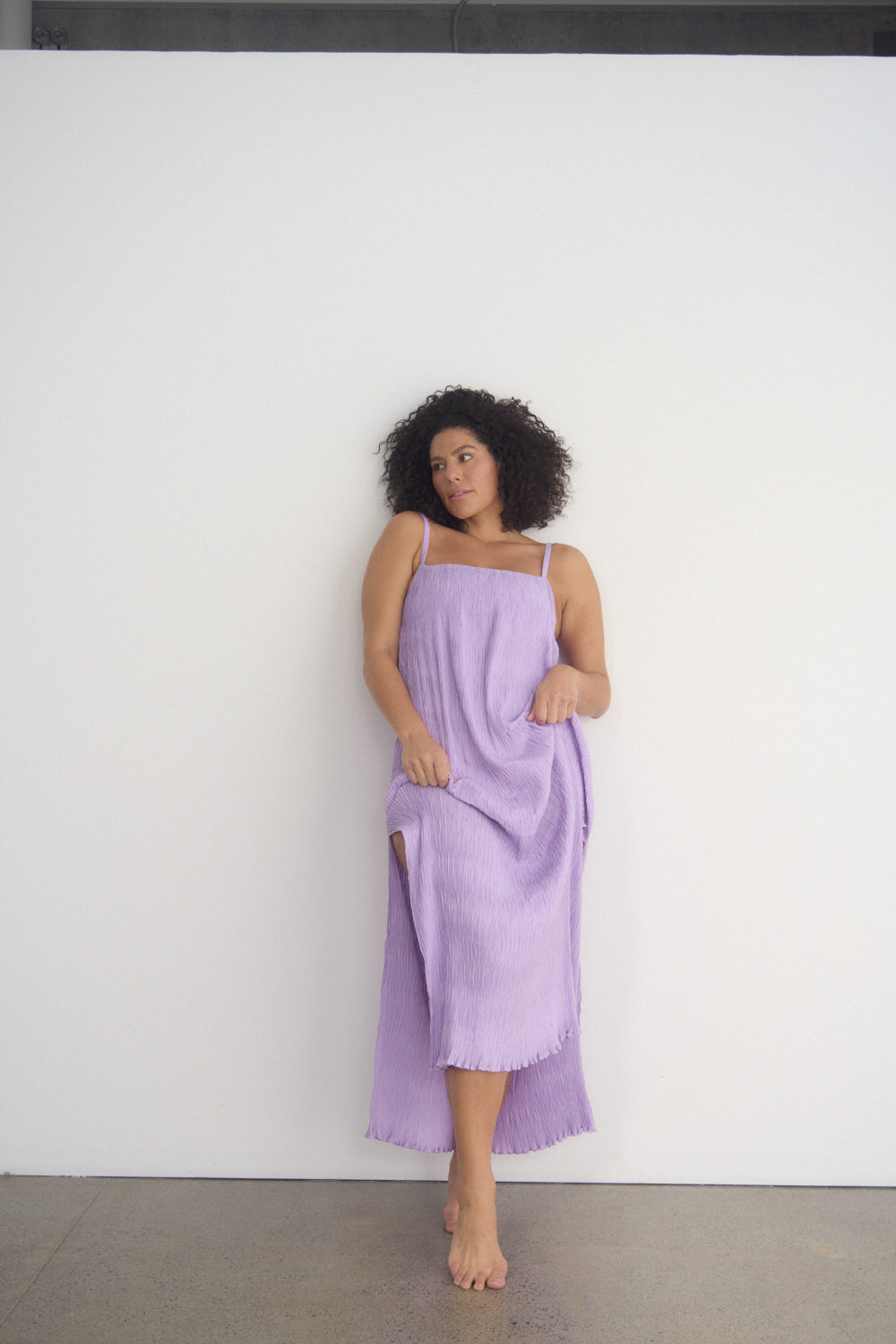 Poppy Pleated Slip Dress