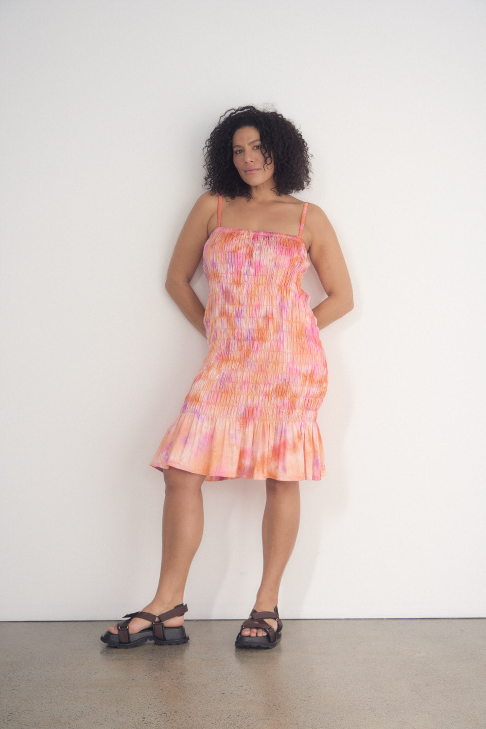 Ayu Ruched Slip Dress