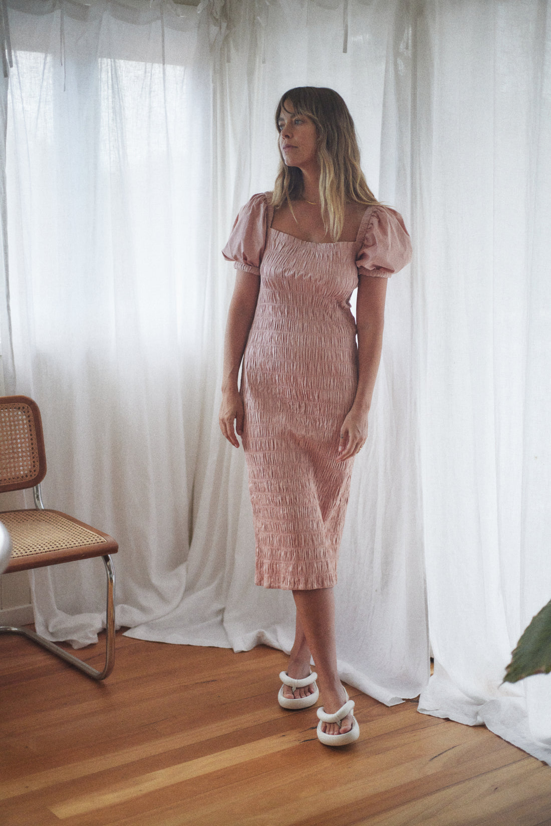 Ayu Ruched Midi Dress