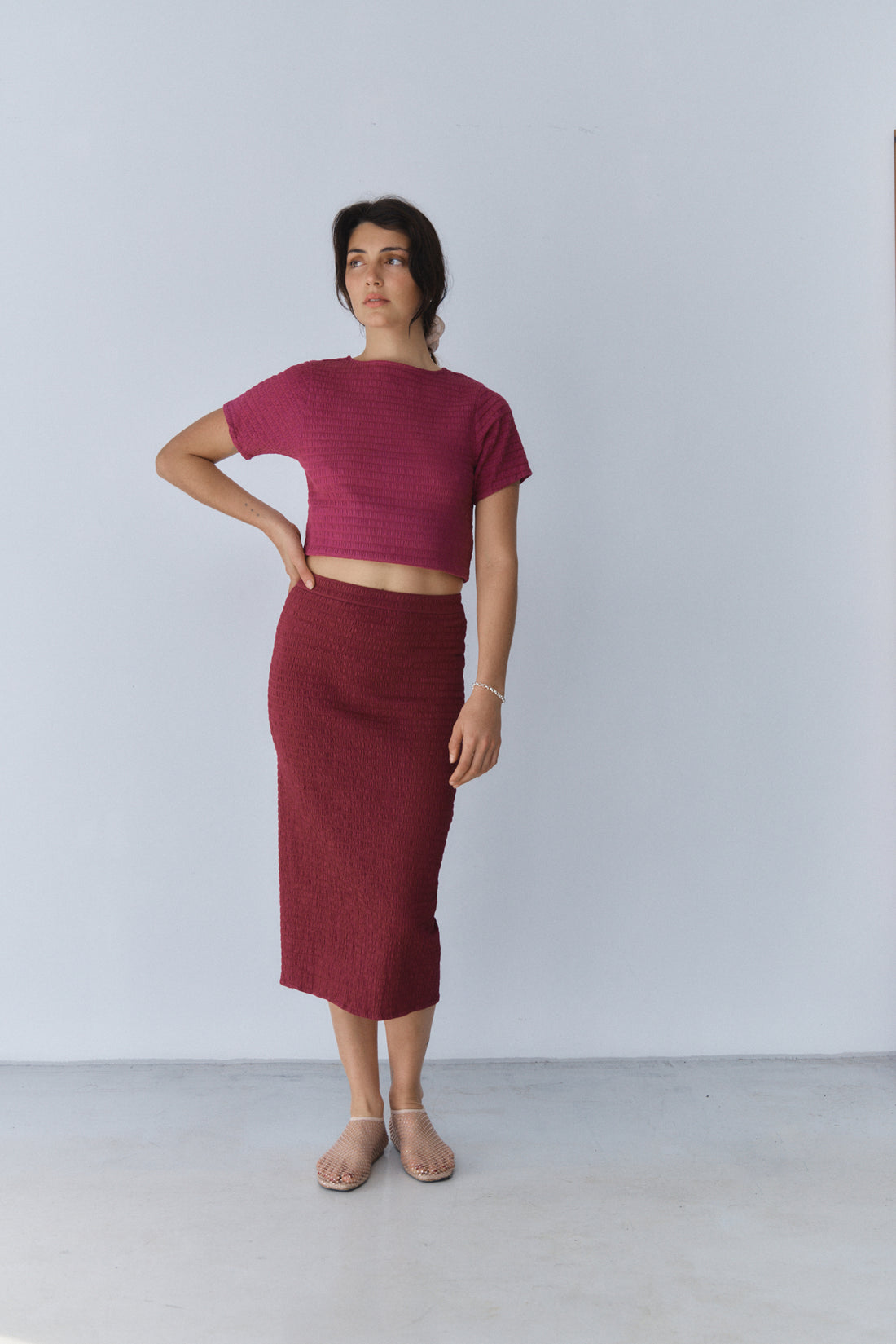 Asri Ruched Column Skirt