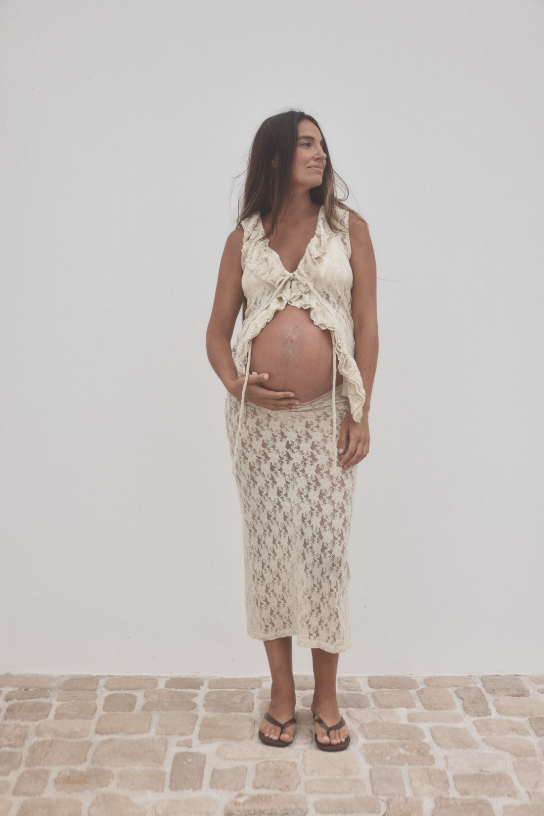 Uma Stretch Lace Sleeveless Top