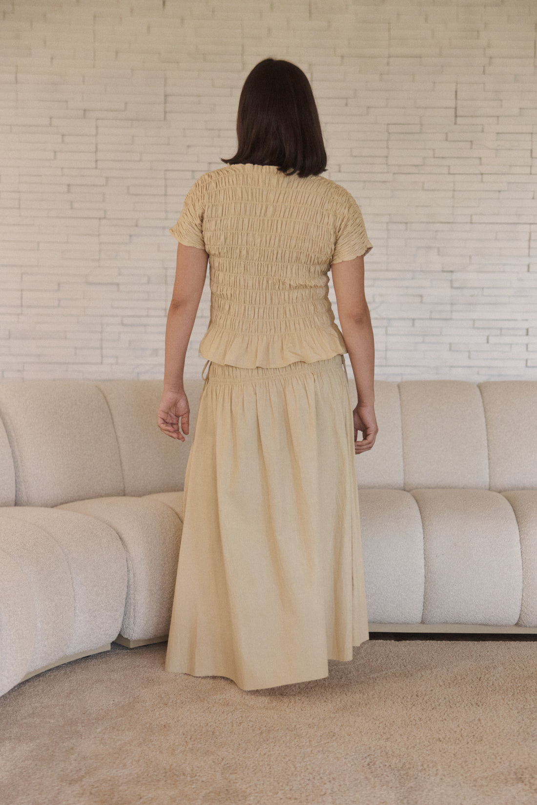 Sari Cotton Stretch Waist Skirt