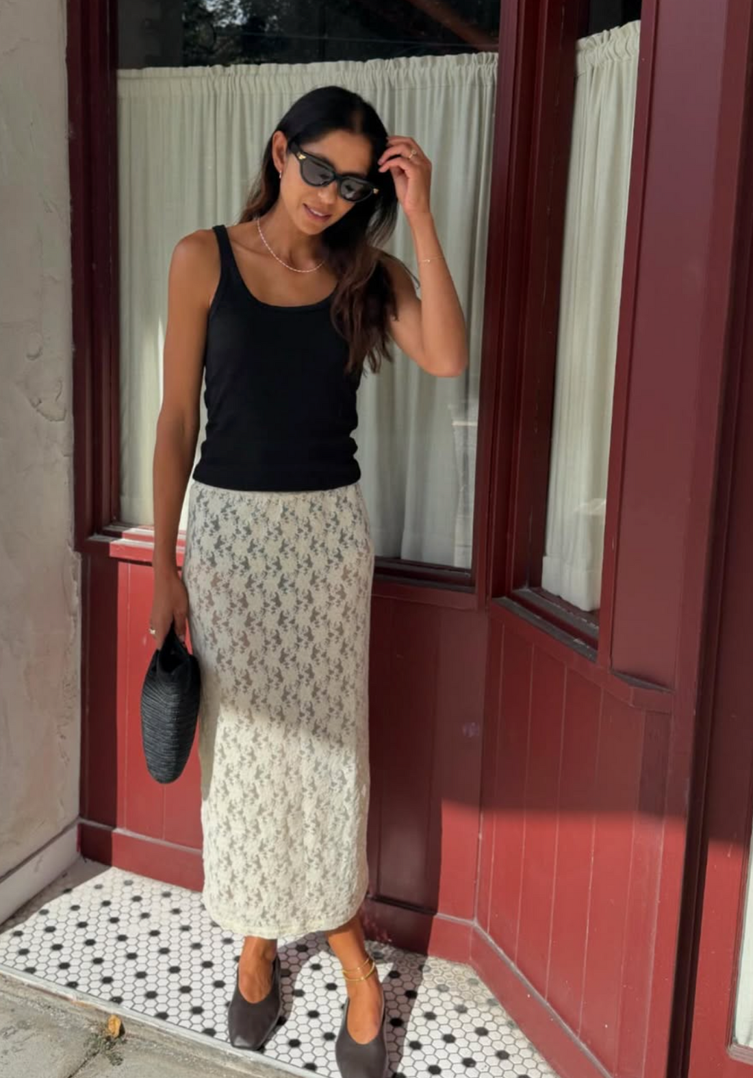 Uma Stretch Lace Skirt